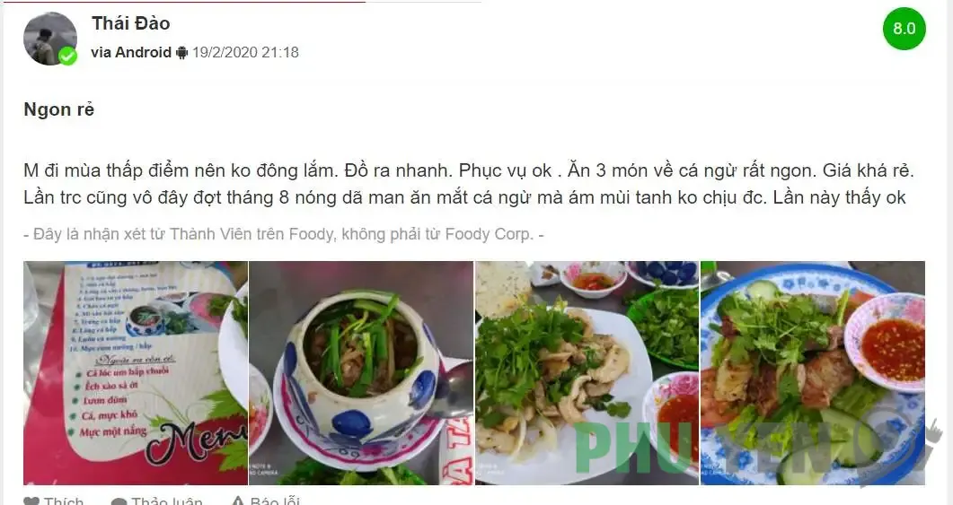 Quán bà Tám cá ngừ đại dương – Nơi thưởng thức món đèn pha đại dương ở xứ Nẫu